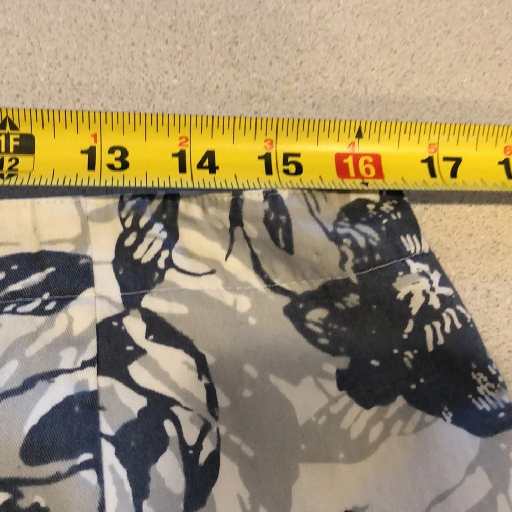 ANN TAYLOR FLORAL BLUE GRAY A LINE MINI SKIRT PLUS SIZE 14 - Picture 10 of 12